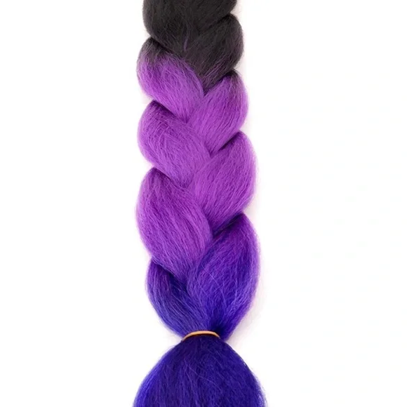 5 packs of Black Purple  blue ombré braiding hair - Picture 5 of 7